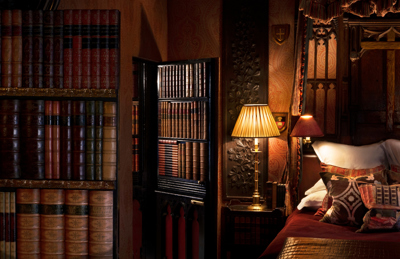 The bed in The Library Suite in The Witchery