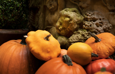 Pumpkins in The Secret Garden at The Witchery