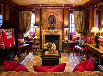 Sitting area in the Guardroom at The Witchery in Edinburgh