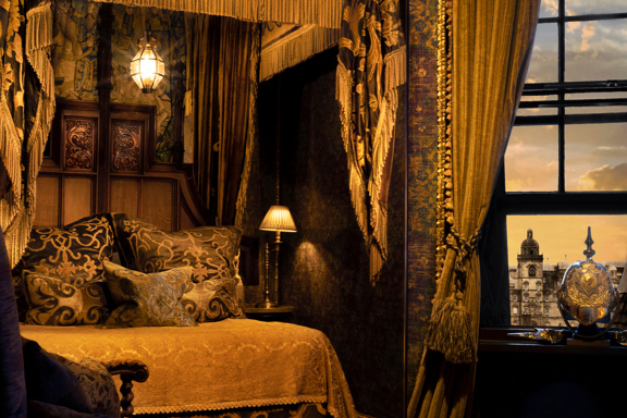 Bed in the Heriot Suite at The Witchery