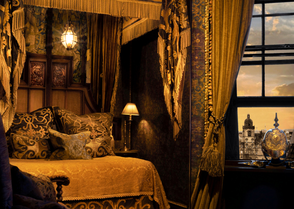Bed in the Heriot Suite at The Witchery
