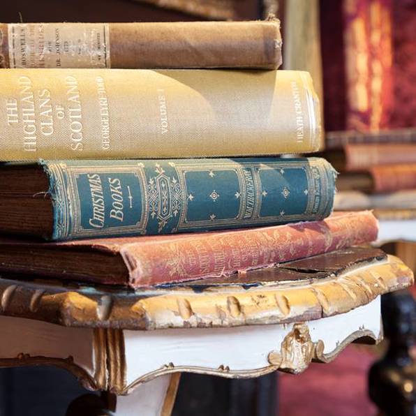 Stack of books close up shot