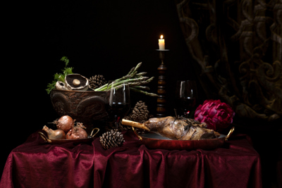 Bowls filled with vegetables at The Witchery Edinburgh